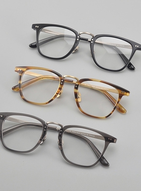 日系金子同款眼镜TH9072 方形钛架板材圈 男女素颜镜 可配近视