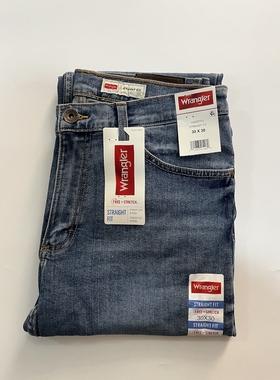 现货Wrangler/威格男蓝色水洗系列直筒牛仔裤四季款#1095STTCL