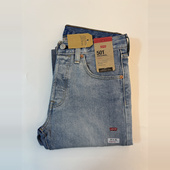 李维斯男501蓝色水洗做破直筒牛仔裤 现货Levi 005013268