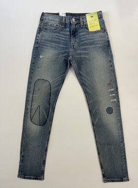 现货Levi's/李维斯512泼墨脏渍蓝色水洗做破补丁牛仔裤#288331199