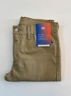 现货Levi's/李维斯男511卡其色水洗修身软棉牛仔裤045113376