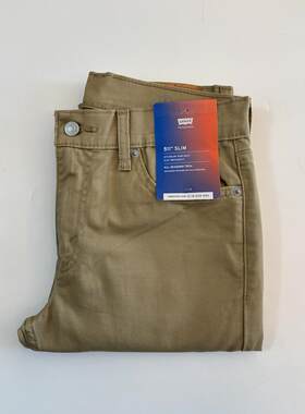 现货Levi's/李维斯男511卡其色水洗修身软棉牛仔裤045113376