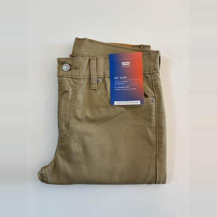 现货Levi's/李维斯男511卡其色水洗修身软棉牛仔裤045113376