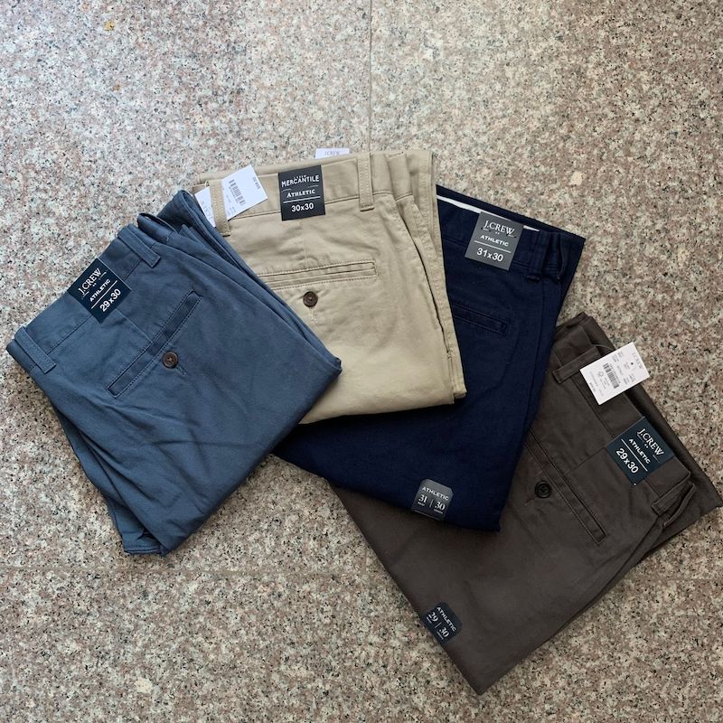 J.CREW男中腰宽松直筒休闲裤