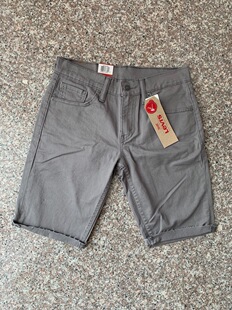 现货Levi's/李维斯男511纯棉灰色修身牛仔短裤