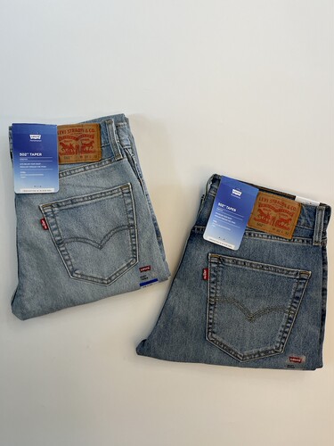 现货Levi's/李维斯男薄款冰酷502蓝色水洗锥形牛仔裤夏款