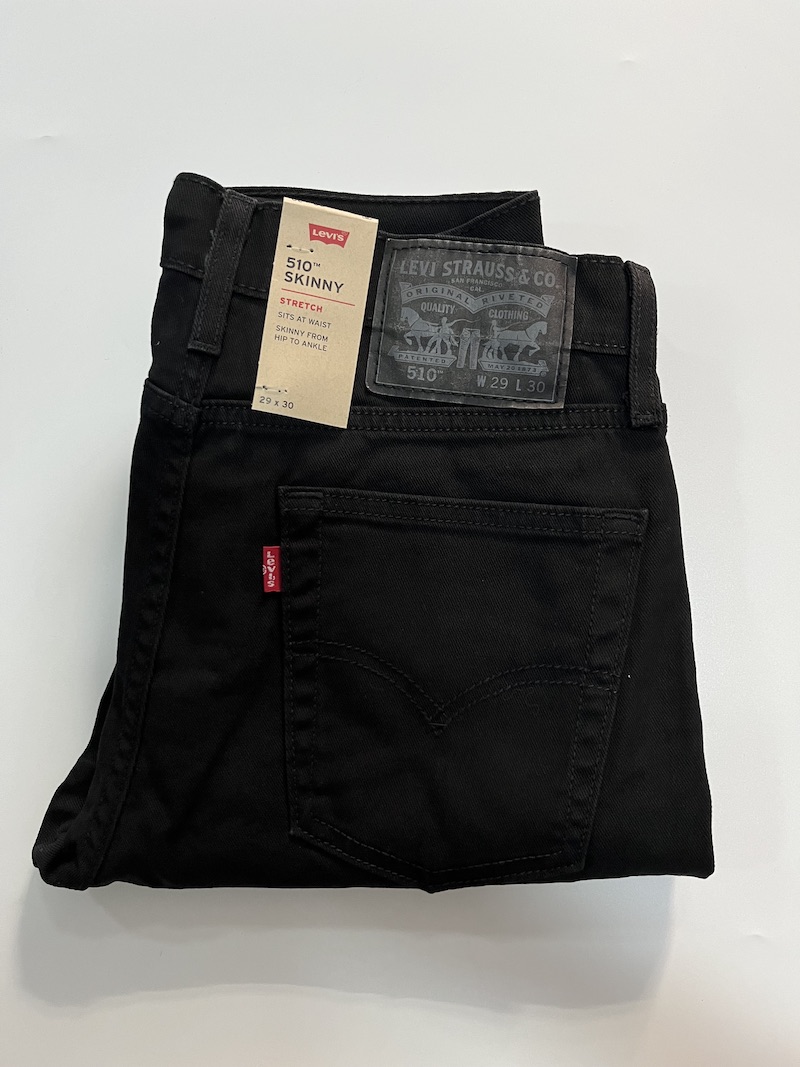 现货Levi's/李维斯男厚款510黑色中腰紧身小脚牛仔裤055104173