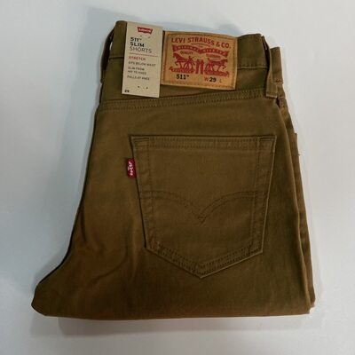 现货Levi's/李维斯男511卡其色牛仔短裤#365550241