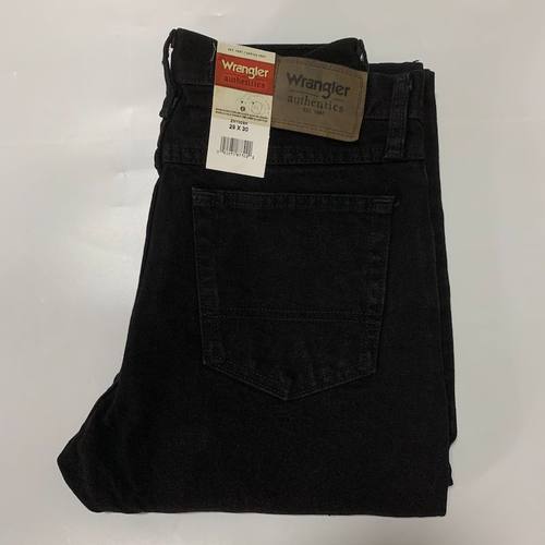 现货Wrangler/威格男直筒中腰纯棉黑色牛仔裤ZM100BK
