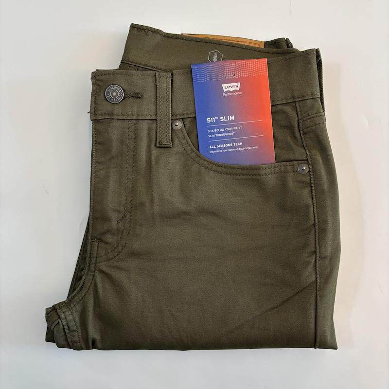 李维斯511军绿色水洗牛仔裤
