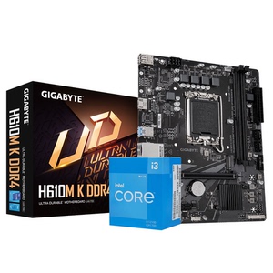 技嘉H610M K DDR4主板 搭配 INTEL I3-12100原包盒装套装