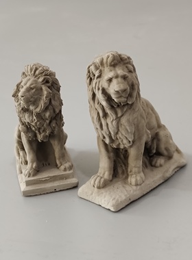 水泥原创迷你石狮子桌面鱼缸造景