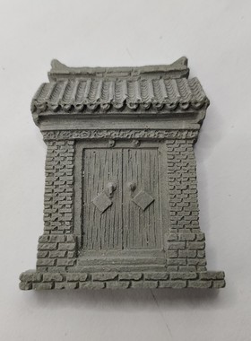 水泥原创国风古代建筑大门楼牌坊鱼缸微景观Diy造景装饰家居摆件