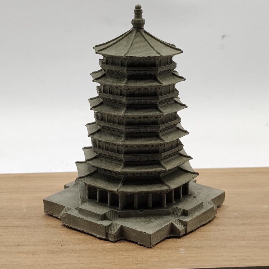 水泥手工古代国风建筑塔楼阁模型摆件家居沙盘微景观假山装饰工i.