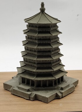 水泥手工古代国风建筑塔楼阁模型摆件家居沙盘微景观假山装饰工i.