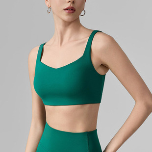 ALOUSAYOGA钻石领运动内衣女固定杯健身文胸U型美背透气瑜伽背心
