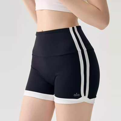 ALOUSAYOGA撞色跑步短裤高腰提臀瑜伽裤运动训练蜜桃臀三分健身裤