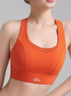 ALO固定杯工字美背瑜伽服搭扣运动内衣高防震女跑步健身文胸背心