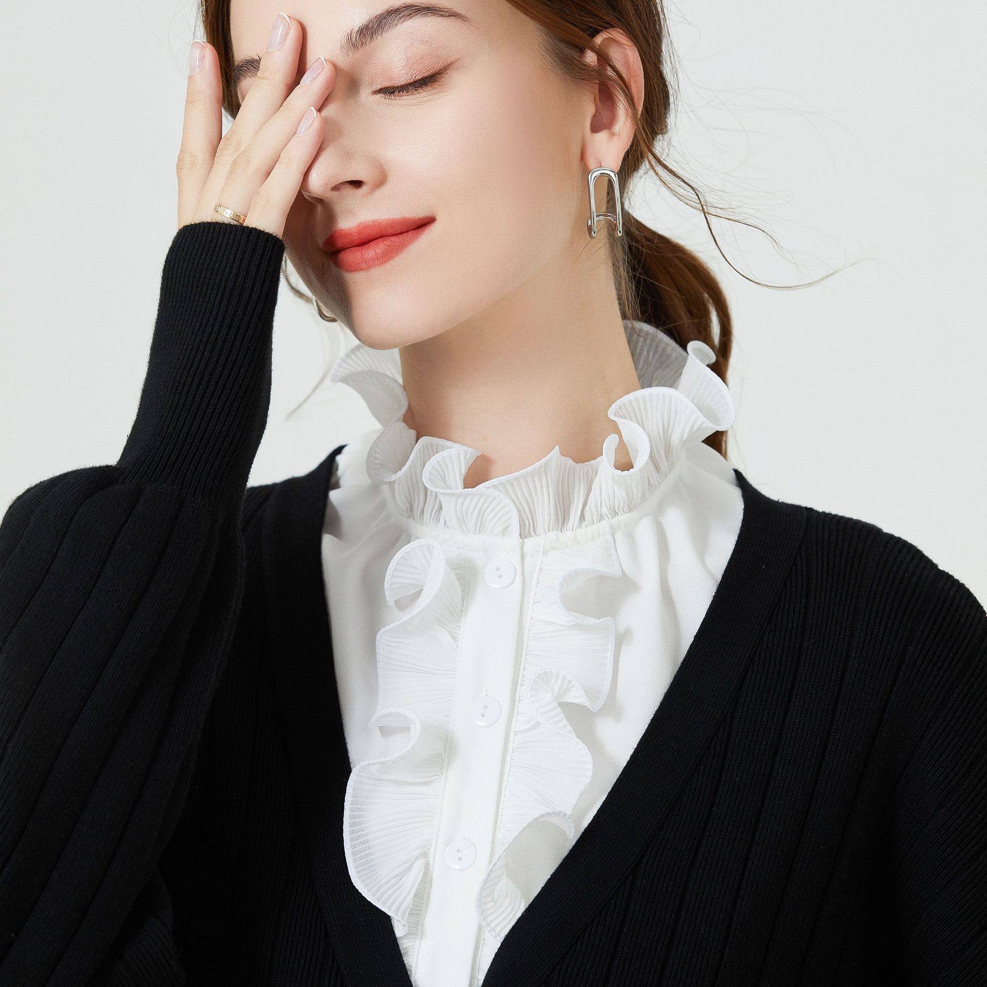 韩版蕾丝花边假领子女百搭假领秋冬新款打底假衣领大尖领假衬衫领