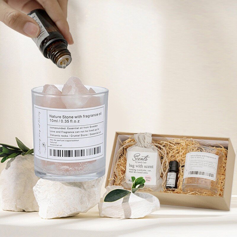 「白茶清欢」晶石扩香无火持久香薰精油卧室摆件小众高级伴手礼盒