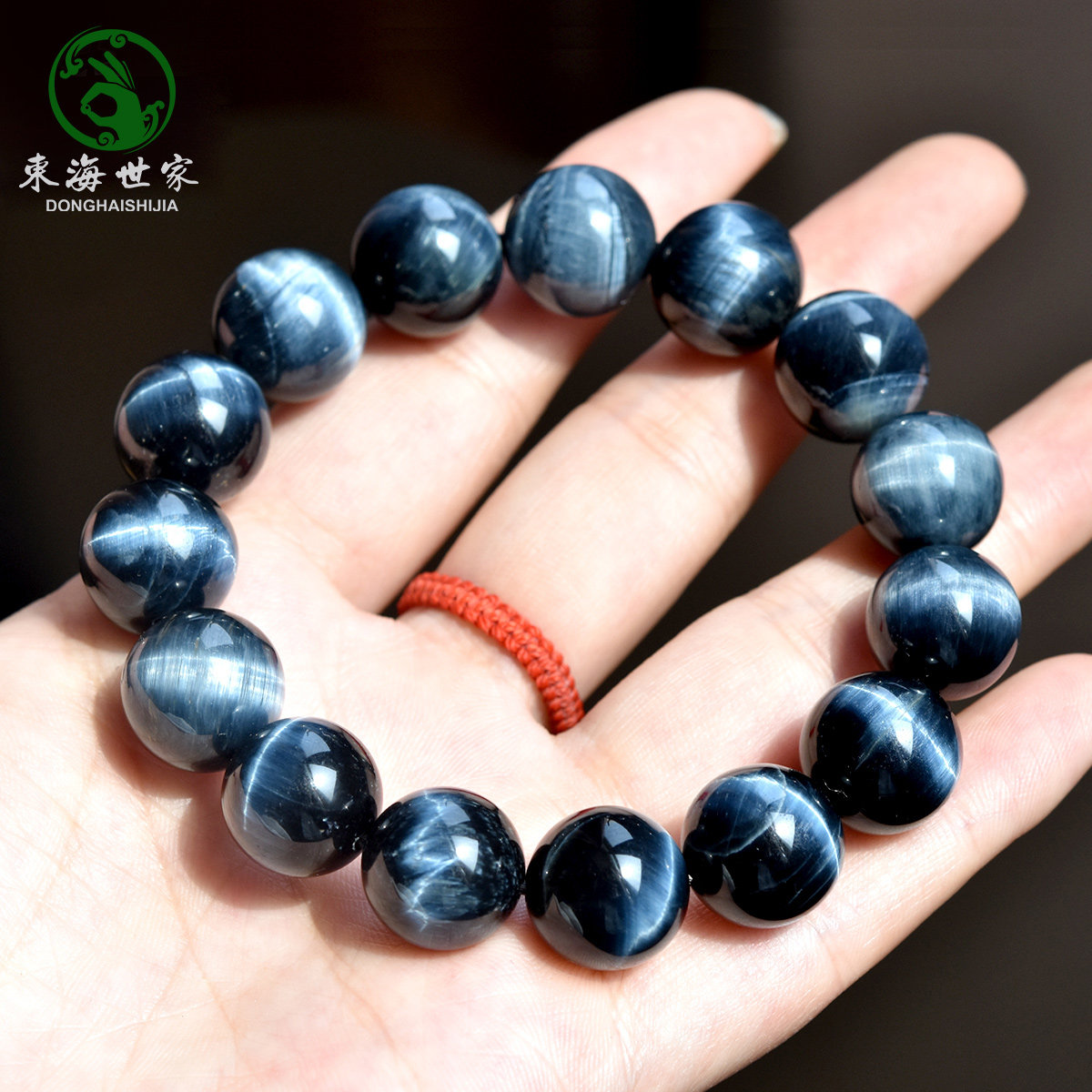 蓝虎眼石手串女男 猫眼水晶宝石珠子散珠情侣水晶饰品虎睛石手链