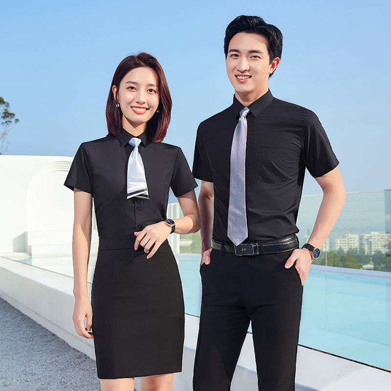 夏季新款男女款长袖短袖职业衬衫酒店前台售楼工作服衬衫