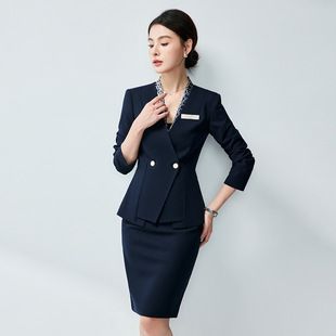 职业装气质通勤长袖西装套装女通勤店长案场物业客服珠宝店工作服