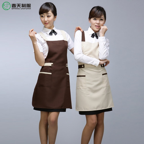 吧员奶茶店甜品店韩式连体围裙