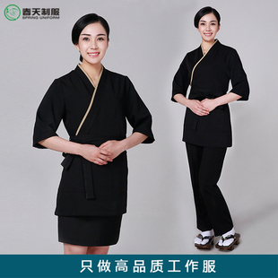 秋季 日本料理服日式 和服寿司店工衣居酒屋铁板烧女服务员工作服