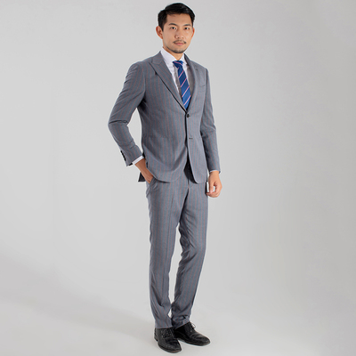 售楼部灰色条纹男西装礼服男西服