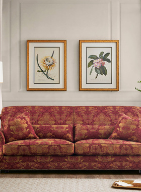 圣奇尼斯宾塞红色美式进口布艺沙发羽绒坐感复古豪华别墅婚房结婚
