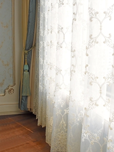 圣奇尼纱帘白纱窗纱高档土耳其进口窗帘纱布料蕾丝绣花纱公主风