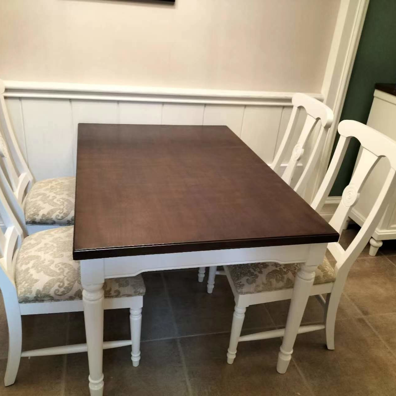 圣奇尼汉普顿系列美式乡村餐桌简约实木抽拉餐椅组合餐厅成套定制