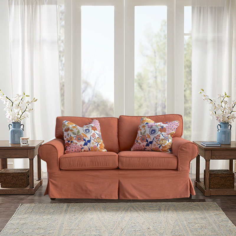 美式短沙发双人沙发小户型布艺卧室情侣两座俩人短两人座网红款
