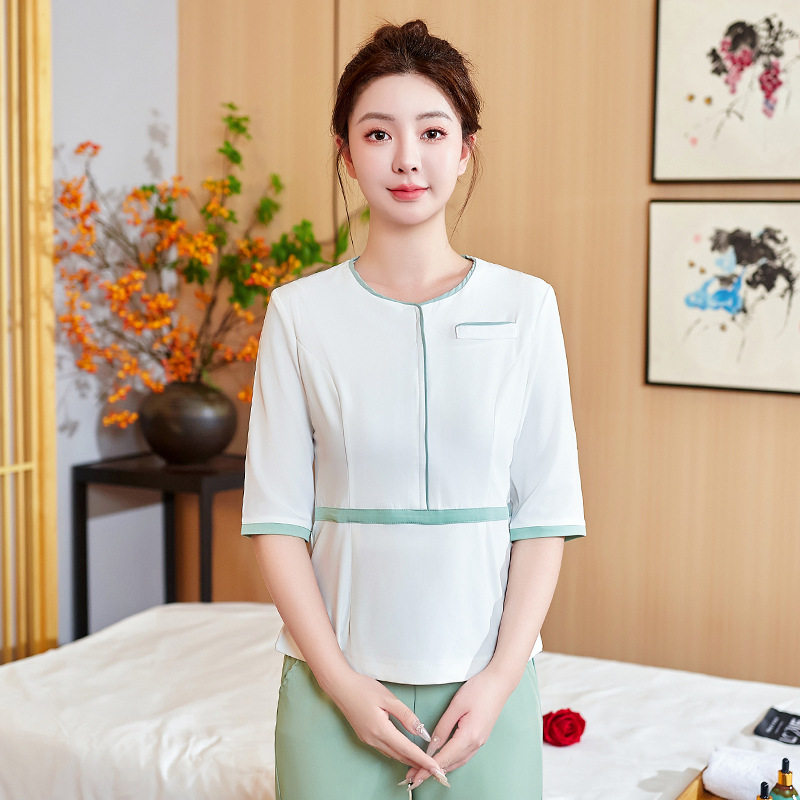 美容技师服套装女春夏高端医美SPA养生馆足浴桑拿工作服团购批发