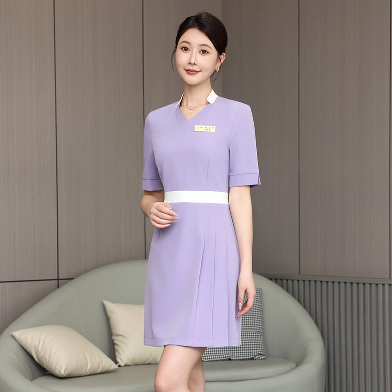 美容师夏季连衣裙工装高端美容院酒店工作制服