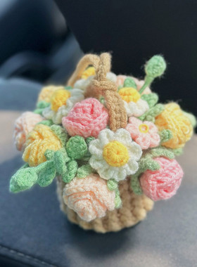 张小昕手工编织小花篮车挂
