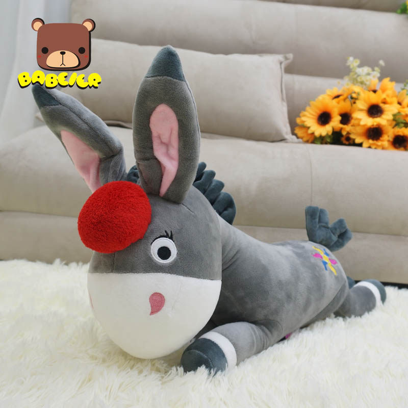 毛驴公仔 赶集驴公仔 夹腿抱枕毛驴毛绒玩具 长条大抱枕靠垫