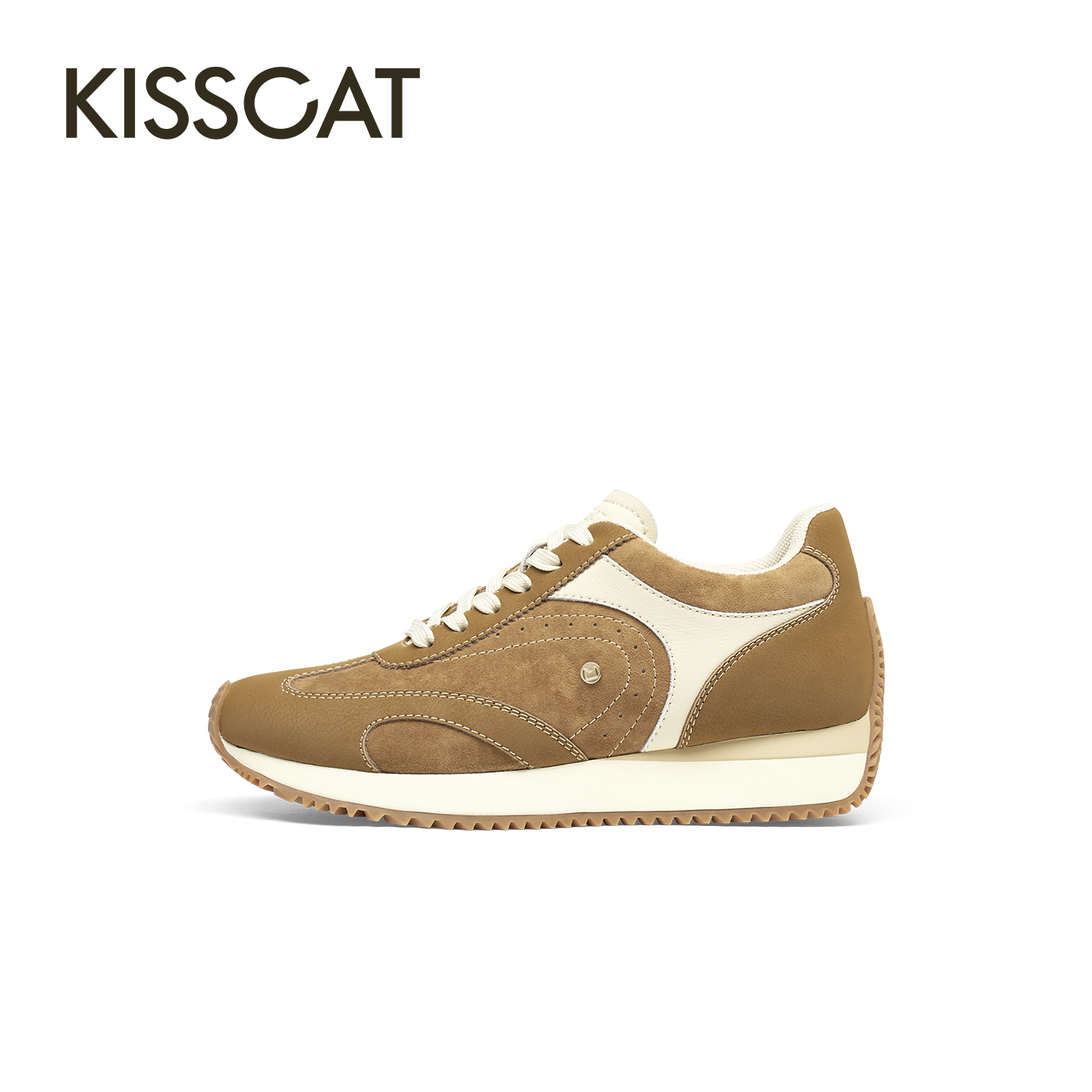 【好物体验专享】接吻猫[玛德琳]内增高德训鞋26新复古休闲阿甘鞋