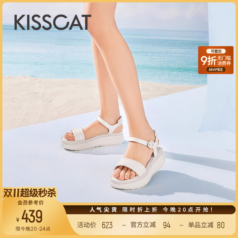 接吻猫气质百搭休闲凉鞋