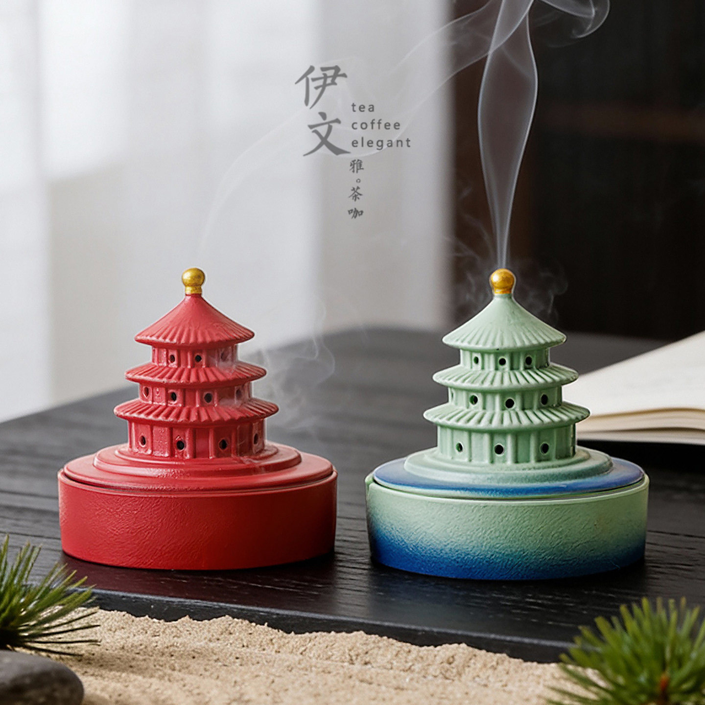 伊文陶瓷故宫文创天坛香炉功夫茶具摆件家用带盖烟灰缸防灰飞定制,餐饮具,茶道/香炉,淘宝优惠券,粉丝福利购,淘宝优惠卷