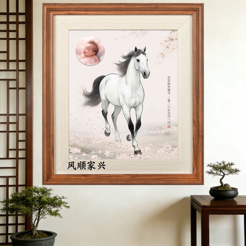 北京上门胎毛画兔年生肖纪念