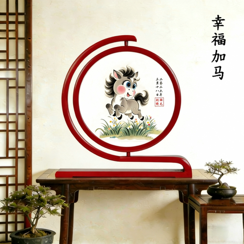 北京上门马年双面苏绣胎毛绣