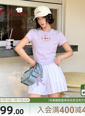 乔丹Trua boo联名冰感短袖T恤女生夏季商场同款透气冰丝宽松上衣