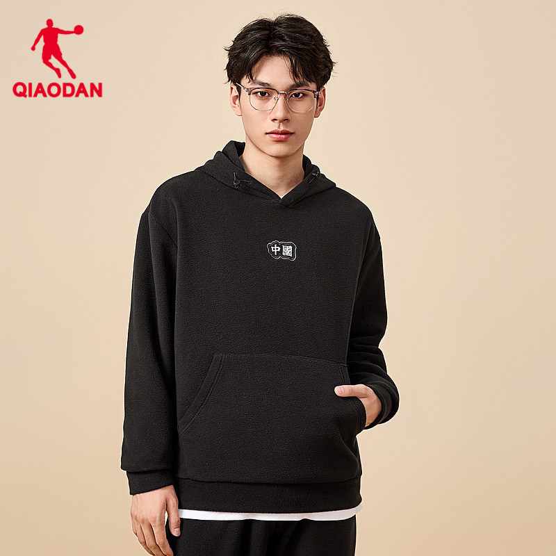 乔丹卫衣连帽男冬款男子宽松舒适运动上衣针织套头衫平口卫衣裤Q