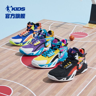 乔丹童鞋儿童运动鞋2022夏季新款网面透气鞋子大童战靴男童篮球鞋