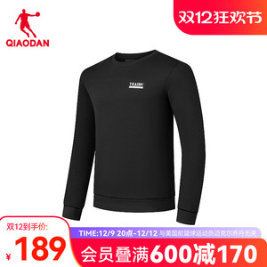 乔丹圆领加绒卫衣男士2024年冬季新款商场同款舒适保暖上衣套头衫