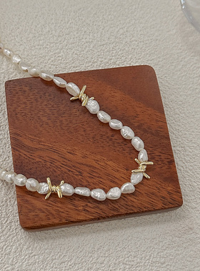 高级感法式优雅复古淡水珍珠项链