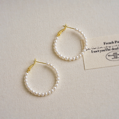 设计感超仙珍珠显瘦耳圈