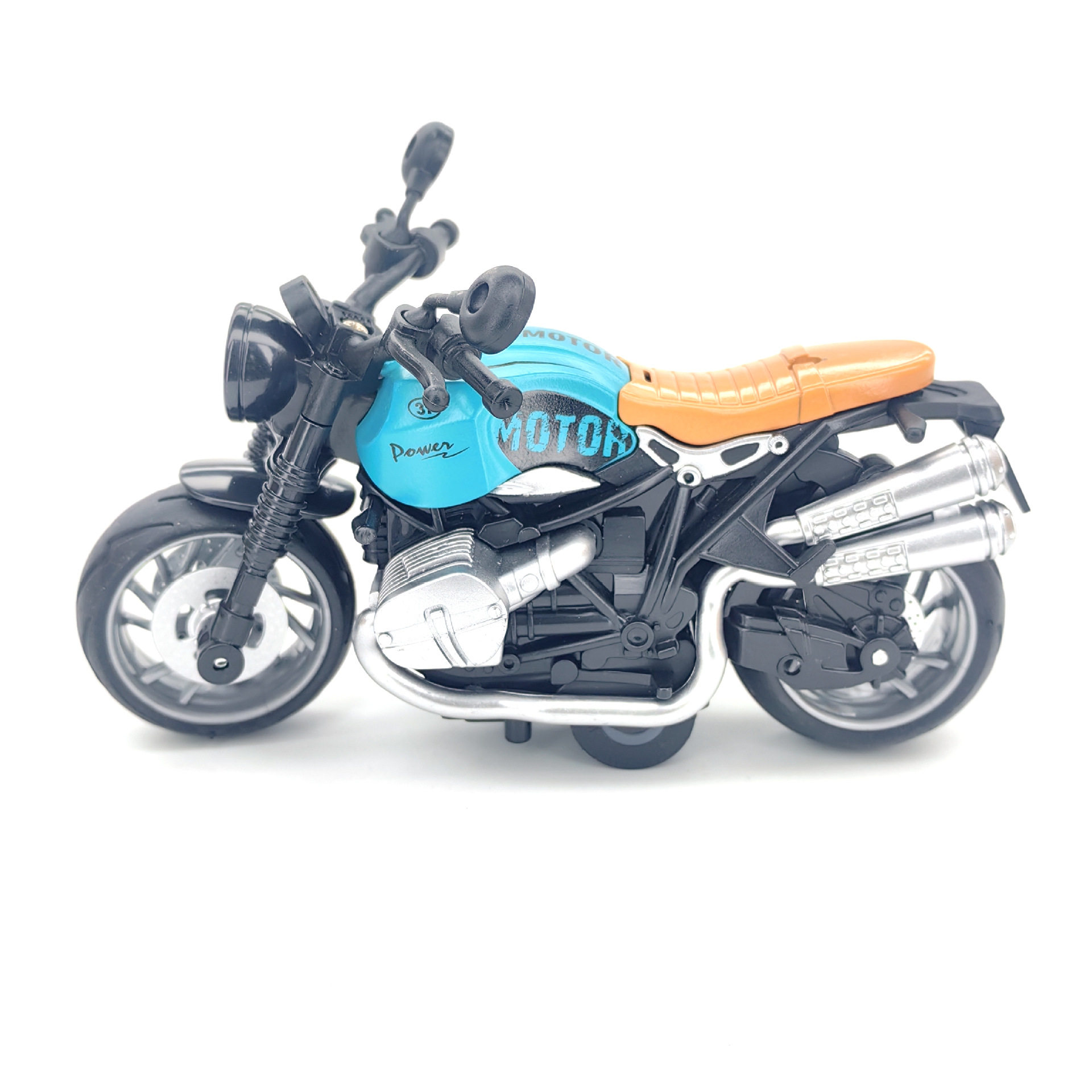 跨境1:12合金高档仿真摩托车儿童回力金属模型复古机车男孩玩具车